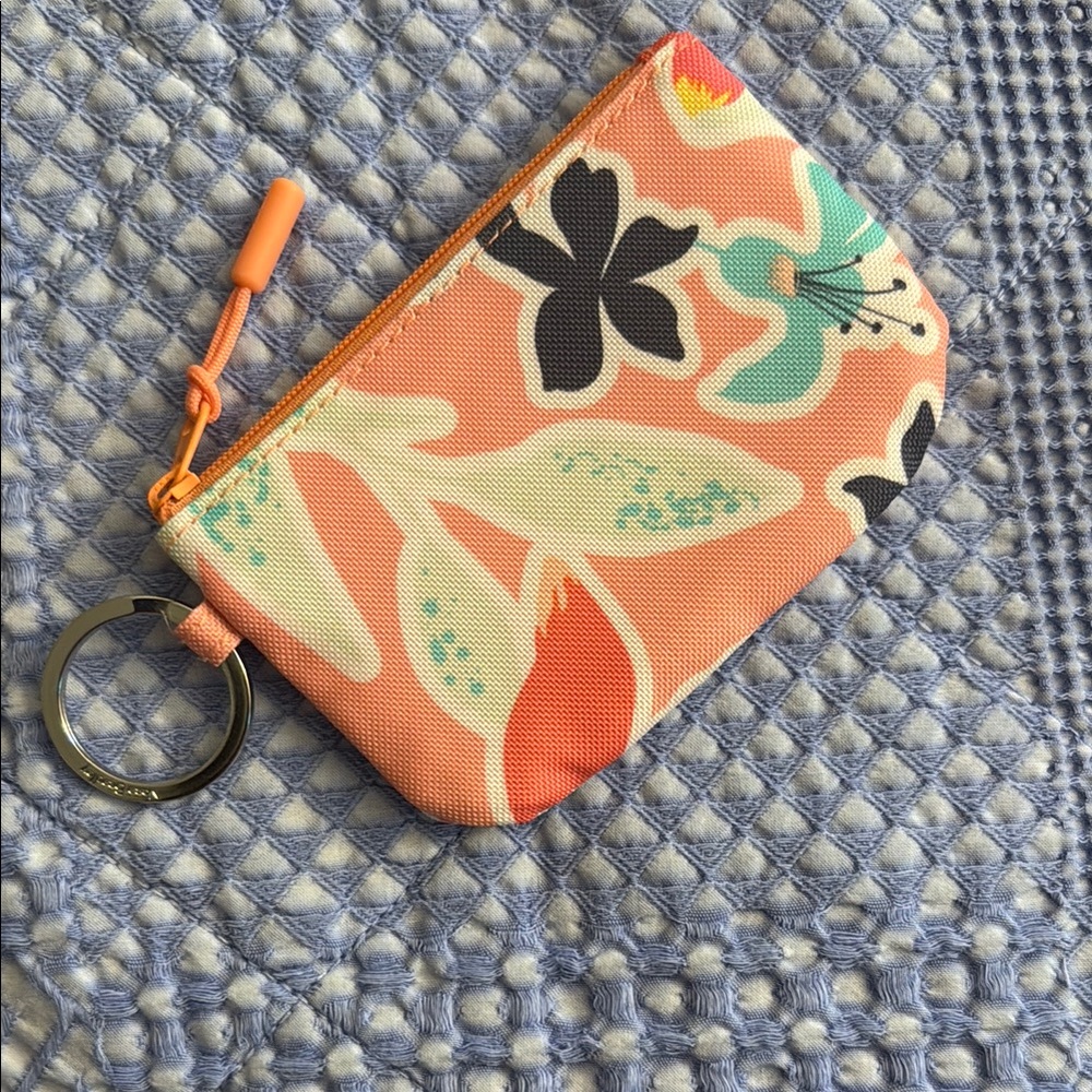 Floral Coral Vera Bradley coin wallet w card slot